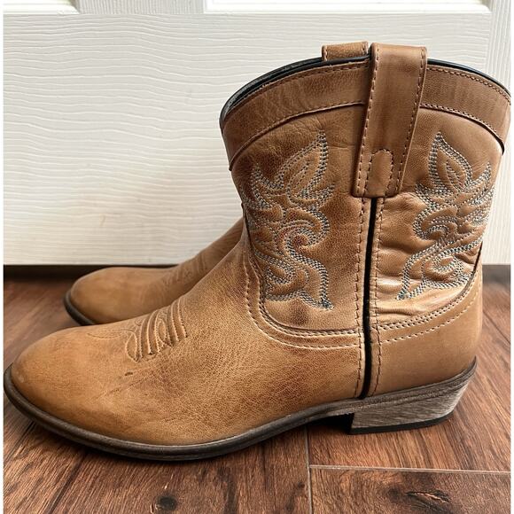 DINGO Willie Camel-Colored Embroidered Leather Western Rodeo Boots - Picture 5 of 13